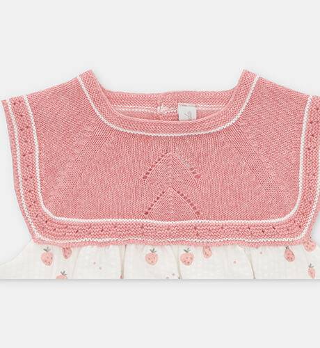 Ranita bebé estampado fresas combinado con punto coral de Martin Aranda | Aiana Larocca