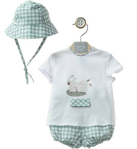 Conjunto niño bombacho cuadros &amp; gorrito de Yoedu | Aiana Larocca