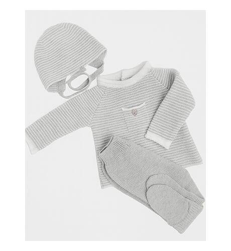 Conjunto bebé Jersey y Polaina color GRIS  de Martin Aranda | Aiana Larocca