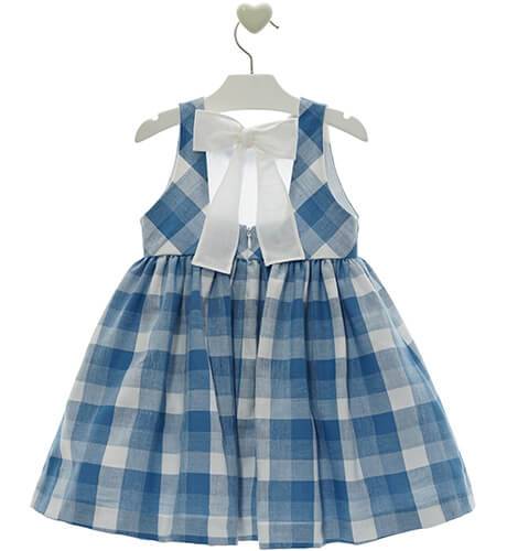 Vestido niña cuadros azul y blanco &amp; espalda abierta de Marta y Paula | Aiana Larocca