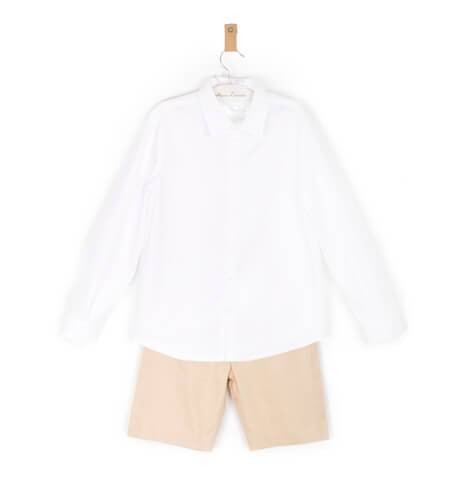 Pantalón niño beige agabardinado | Aiana Larocca