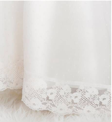 Vestido Niña Comunión Tul Plumeti Lazada Rosa  | Aiana Larocca