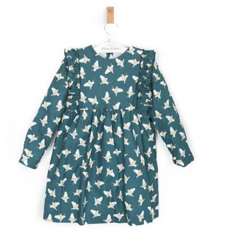Vestido estampado azul grisáceo de Baby Yiro | Aiana Larocca
