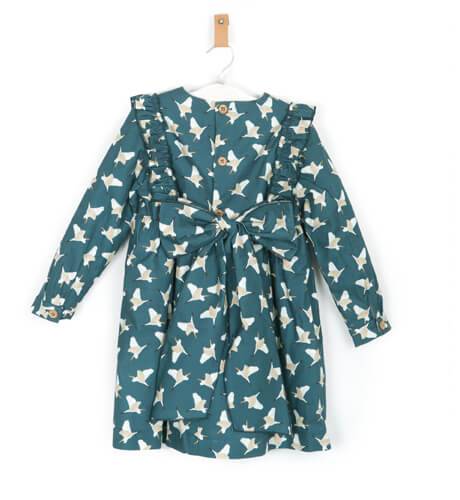 Vestido estampado azul grisáceo de Baby Yiro | Aiana Larocca