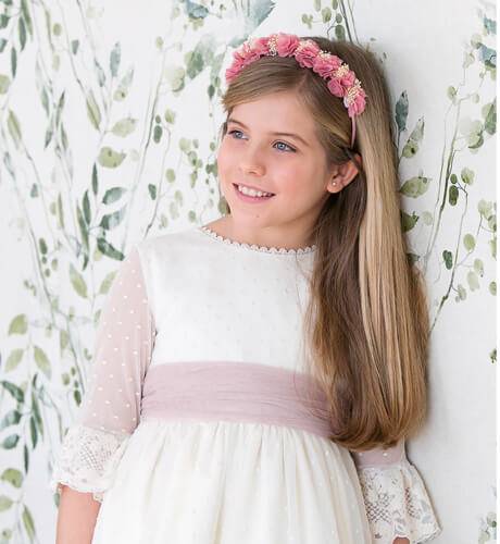 Vestido niña ceremonia tul plumeti bordado | Aiana Larocca