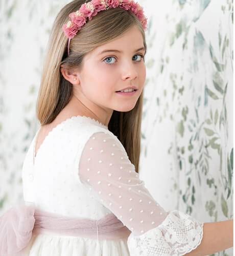Vestido niña ceremonia tul plumeti bordado | Aiana Larocca