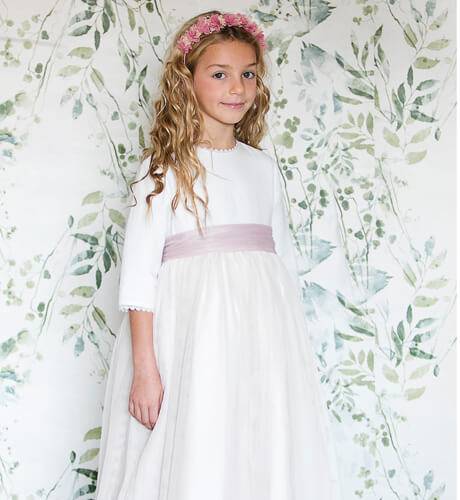 Vestido niña Comunión tules liso | Aiana Larocca