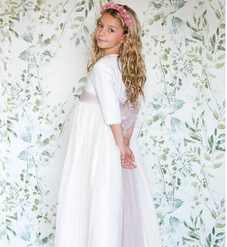 Vestido niña Comunión tules liso | Aiana Larocca