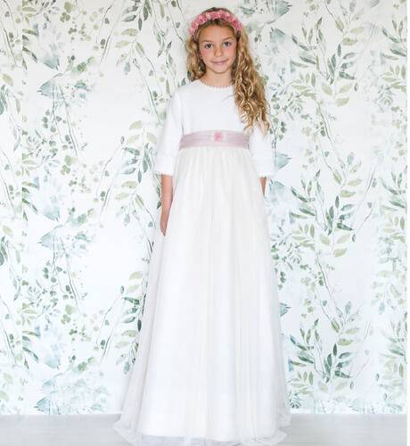 Vestido niña Comunión tules liso | Aiana Larocca