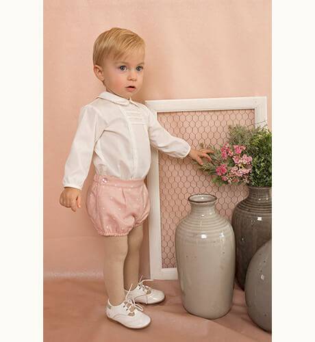 Conjunto bebe bombacho rosa y camisa de Dolce Petit | Aiana Larocca