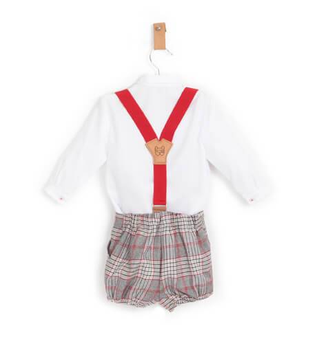 Conjunto niño pantalón tirantes a cuadros marionetas de Marta y Paula | Aiana Larocca