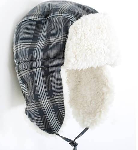Gorro piloto de niño cuadros grises | Aiana Larocca