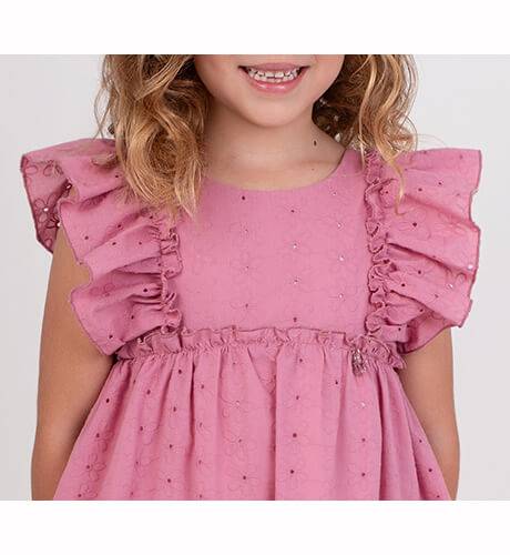 Vestido niña bordado rosa &amp; gran lazada de Nekenia | Aiana Larocca