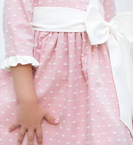Vestido niña rosa plumeti villela  | Aiana Larocca