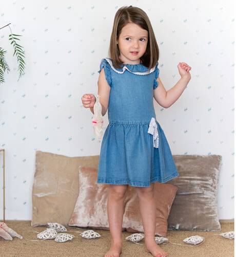 Vestido niña azul denim de Fina Ejerique | Aiana Larocca