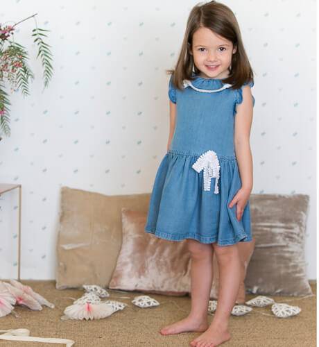 Vestido niña azul denim de Fina Ejerique | Aiana Larocca