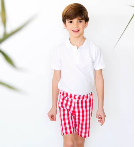 Pantalón niño vichy rojo | Aiana Larocca