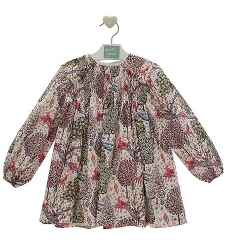 Vestido niña estampado buganvilla de Marta y Paula | Aiana Larocca