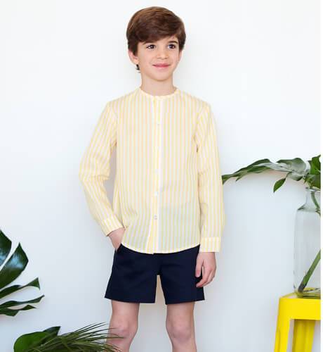 Camisa niño a rayas amarillas de Clemencita | Aiana Larocca