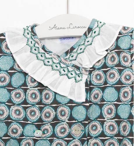 Vestido estampado detalle nido manga corta de Ancar | Aiana Larocca