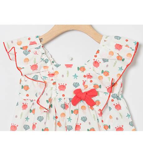 Vestido niña estampado fondo del mar de Coco Acqua | Aiana Larocca
