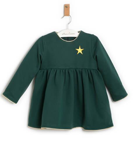 Vestido verde estrella dorada de Mon Petit Bonbon | Aiana Larocca