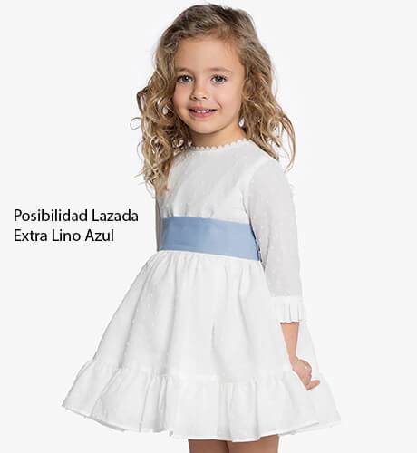Vestido niña plumeti crudo lazada tul verde | Aiana Larocca