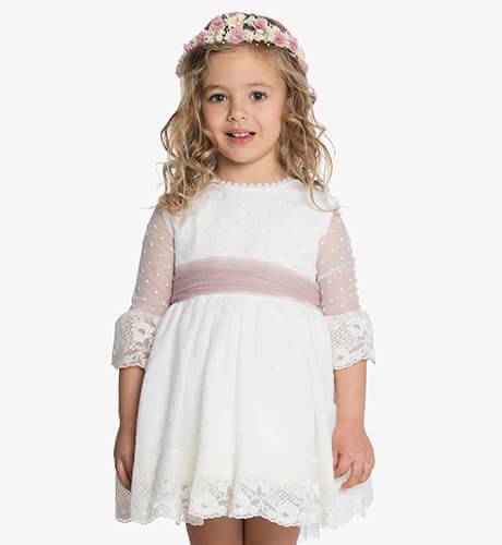 Vestido niña ceremonia tul plumeti bordado | Aiana Larocca