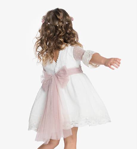 Vestido niña ceremonia tul plumeti bordado | Aiana Larocca