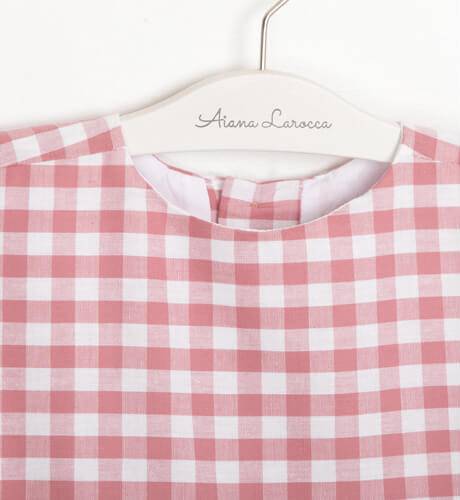 Vestido niña vichy rosa manga corta de Cocote | Aiana Larocca