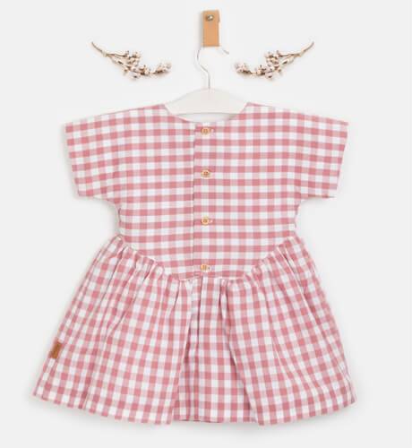 Vestido niña vichy rosa manga corta de Cocote | Aiana Larocca