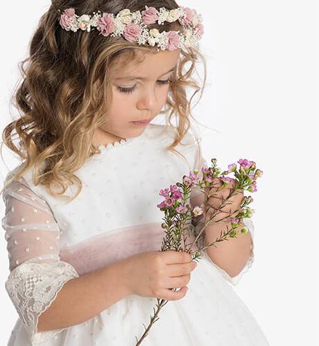Vestido niña ceremonia tul plumeti bordado | Aiana Larocca