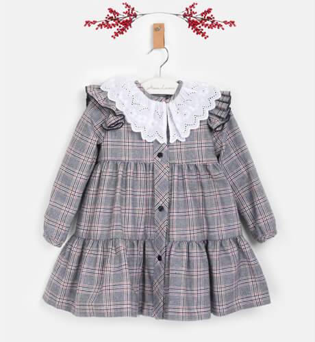 Vestido Cuadros Classic con volantes de Mon Petit Bonbón | Aiana Larocca