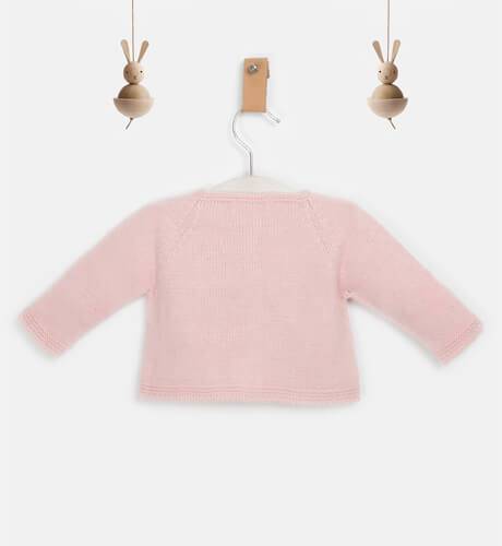 Chaqueta bebé larga rosa empolvado de Micolino | Aiana Larocca