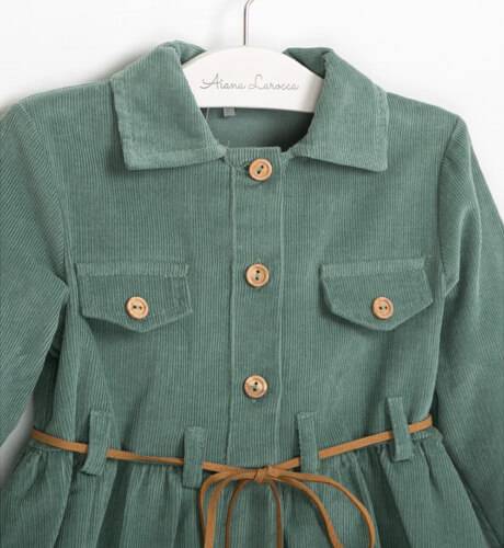 Vestido niña pana verde de Coco Acqua | Aiana Larocca