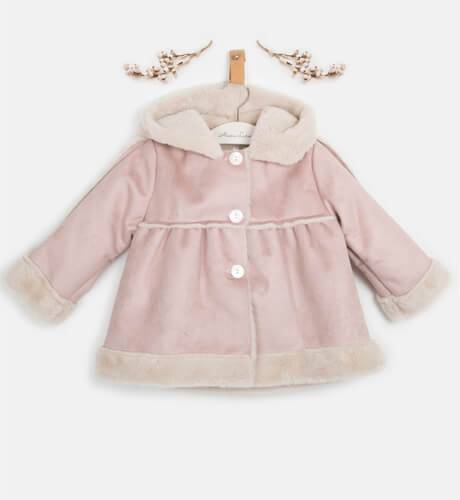 Abrigo Pelliza rosa empolvado de Valentina Bebés | Aiana Larocca