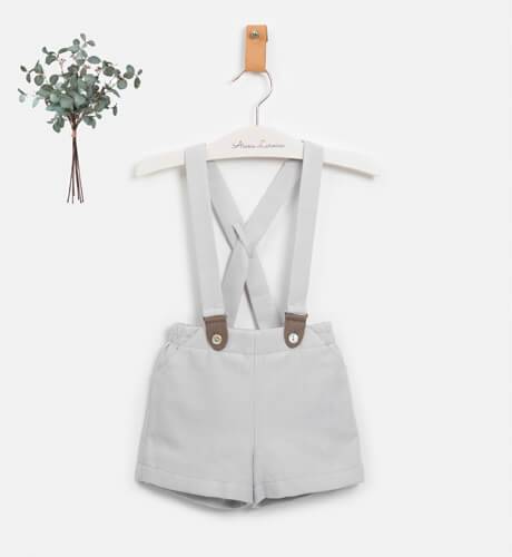 Pantalón tirantes niño villela gris | Aiana Larocca
