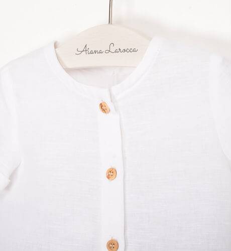 Conjunto niño camisa blanca &amp; bombacho rosa de Cocote | Aiana Larocca
