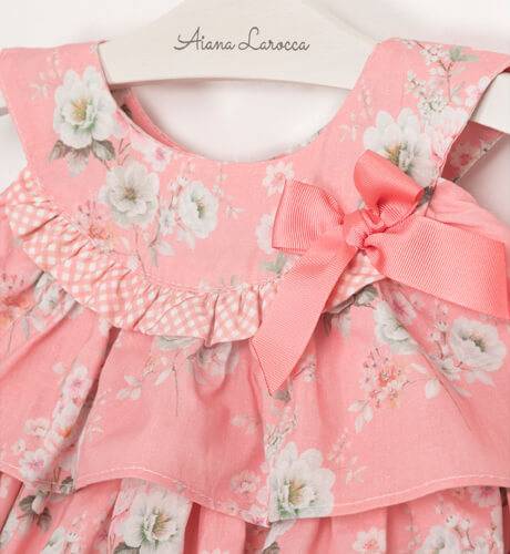 Jesusito niña rosa floral Leonor de Valentina Bebés | Aiana Larocca