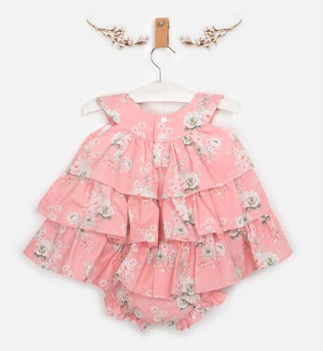 Jesusito niña rosa floral Leonor de Valentina Bebés | Aiana Larocca