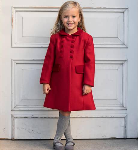 Abrigo niña rojo estilo ingles  | Aiana Larocca