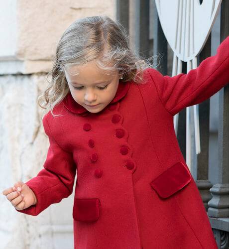Abrigo niña rojo estilo ingles  | Aiana Larocca