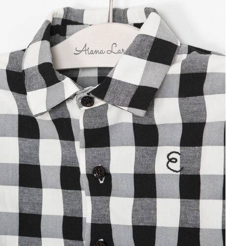 Camisa niño cuadros negros de Eve Children | Aiana Larocca