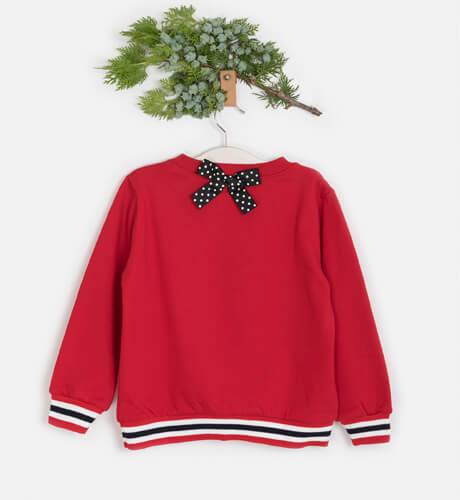 Sudadera niña roja perro de Mon Petit Bonbon | Aiana Larocca