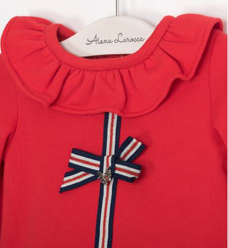 Conjunto niña sudadera y pololo felpa roja de Nekenia | Aiana Larocca