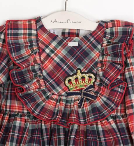 Vestido niña Oxford a cuadros &amp; coronita de Diverdress by La Amapola | Aiana Larocca