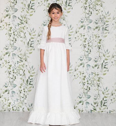Vestido niña Comunión lunares bordados | Aiana Larocca