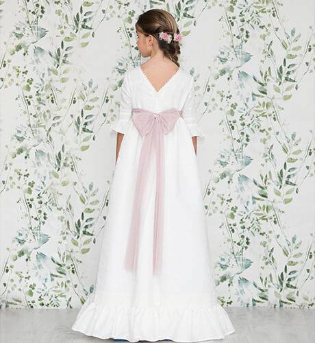 Vestido niña Comunión lunares bordados | Aiana Larocca