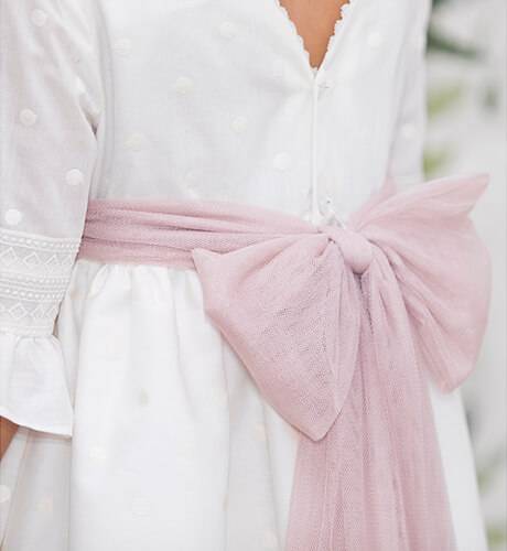 Vestido niña Comunión lunares bordados | Aiana Larocca