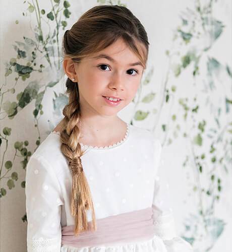 Vestido niña Comunión lunares bordados | Aiana Larocca